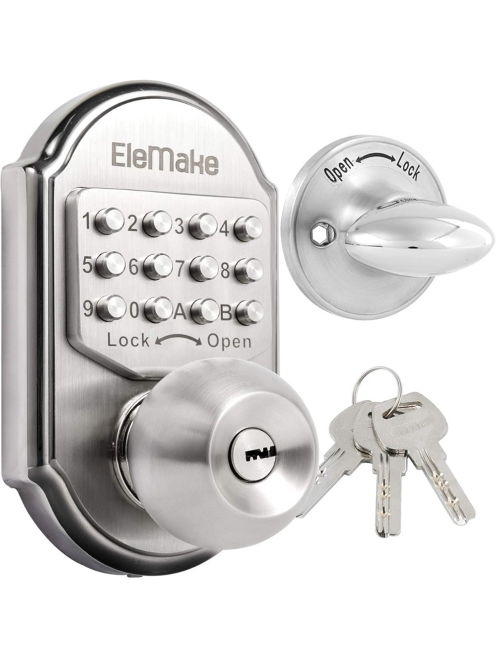 Satin Nickel Electronic Keypad Deadbolt Lock - Silver